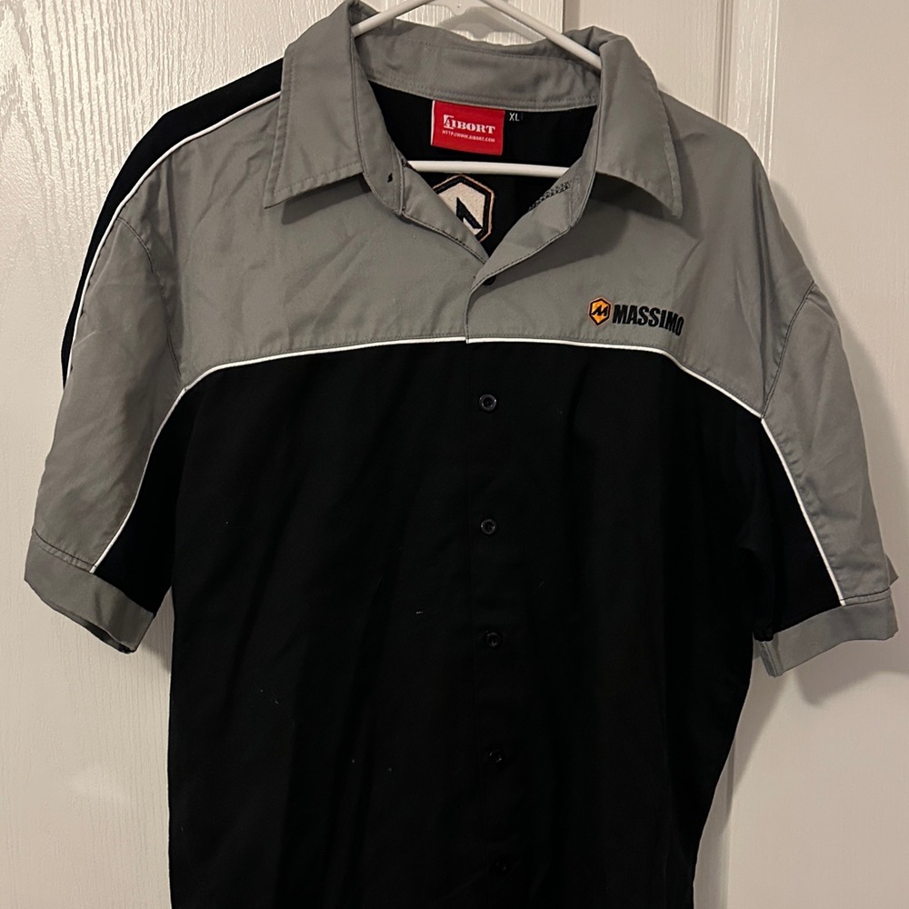 Massimo Black and Gray Button Down Shirt